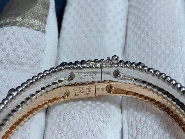 1:1 Quality Van Cleef & Arpels 18k Rose Gold Small Model Perlée Sweet Clovers Diamond Bracelet VCARP6X100